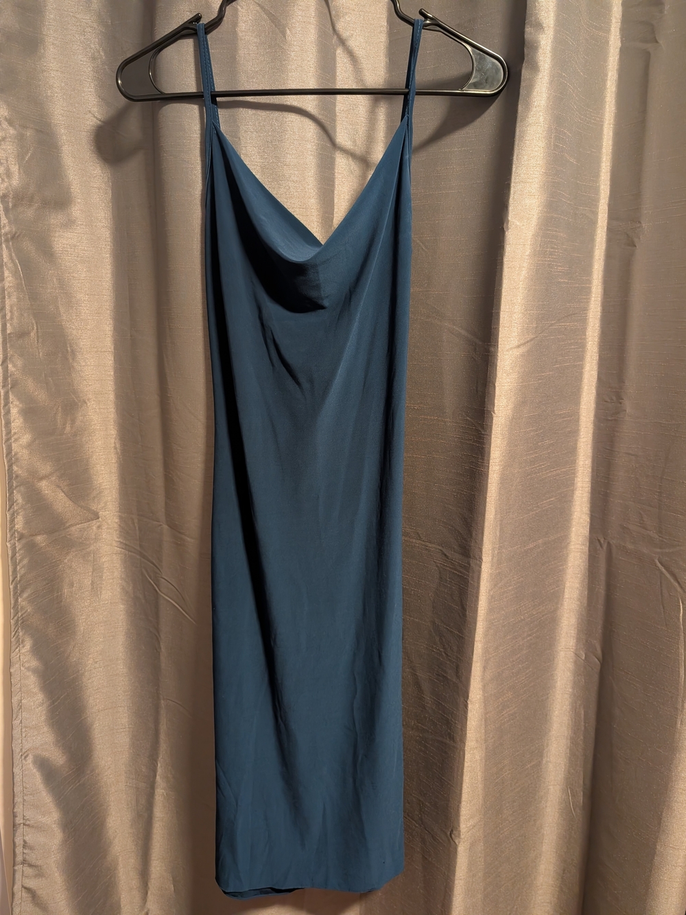 Cowl Neck Slip Dress - Deep Teal